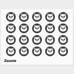 Pegatina Redonda Angry Polar Bear Design