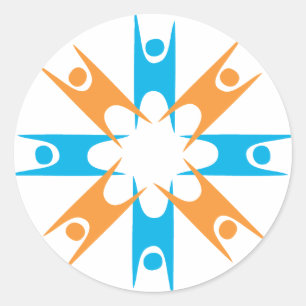 Pegatina Redonda Anillo de Humanistas Felices