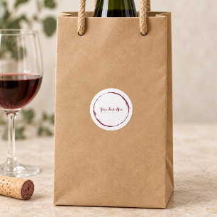Pegatina Redonda Anillo de mancha de vino personalizado