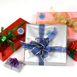 Pegatina Redonda Anillo de Muñecos de Nieve