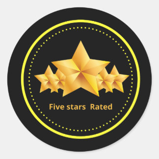 Pegatina Redonda anillo de oro de cinco estrellas