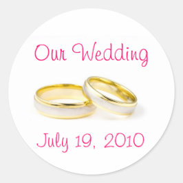 Pegatina Redonda Anillos bodas