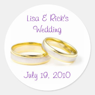 Pegatina Redonda Anillos bodas