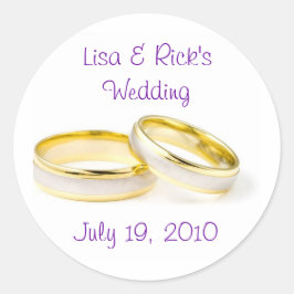 Pegatina Redonda Anillos bodas