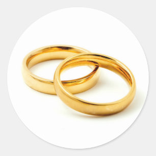 Pegatina Redonda anillos bodas