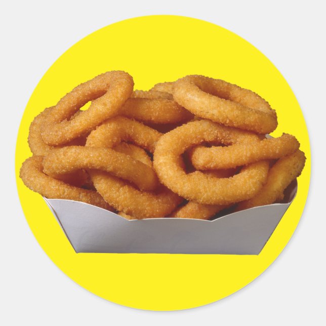 Pegatina Redonda Anillos de cebolla (Anverso)