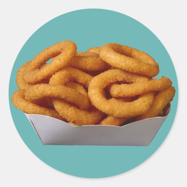 Pegatina Redonda Anillos de cebolla (Anverso)