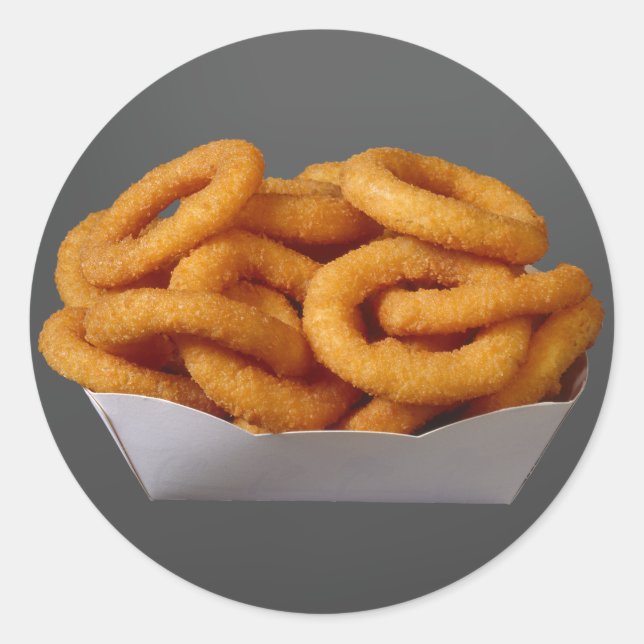 Pegatina Redonda Anillos de cebolla (Anverso)