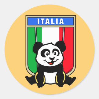Pegatina Redonda Anillos de Italia Panda