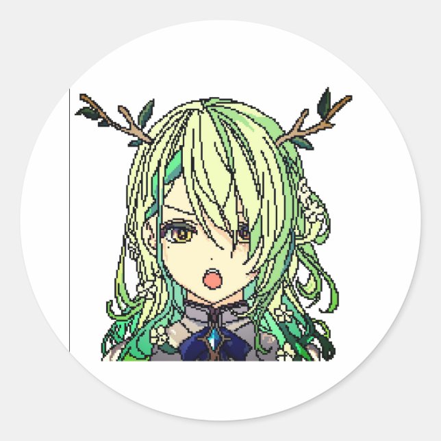 Pegatina Redonda Animación cutáneo (Anverso)