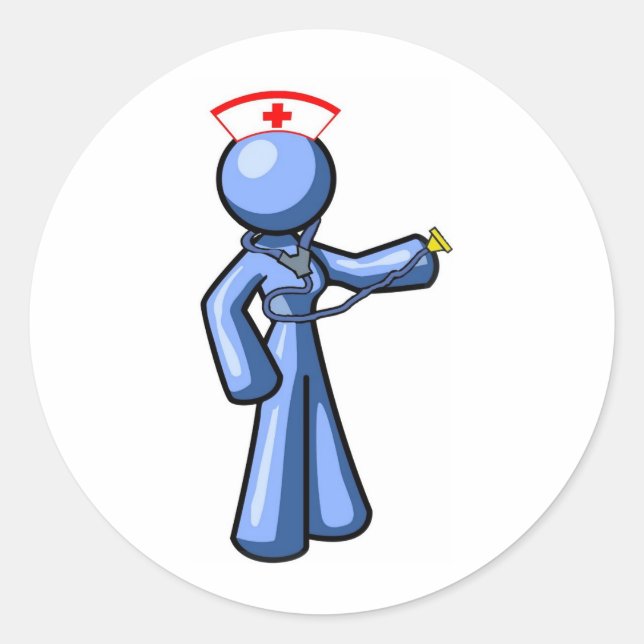 Pegatina Redonda Animación de icono de enfermería