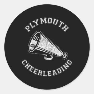 Pegatina Redonda Animadora Retro Afligida Plymouth Cheer 90's