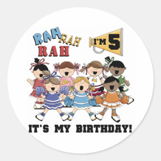 Pegatina Redonda Animadores camisetas y regalos de cumpleaños númer