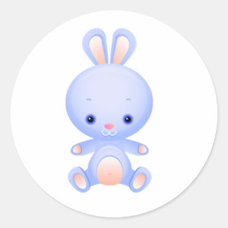 Pegatina Redonda Animal Bunnie del bebé