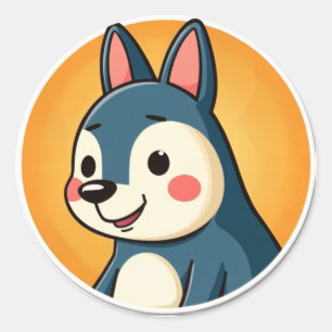 Pegatina Redonda Animal de Cute