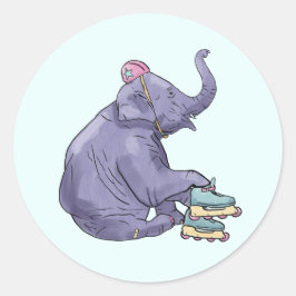Pegatina Redonda animal de patinaje