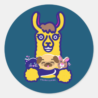 Pegatina Redonda Animal veterinario que ama al perro