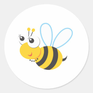 Pegatina Redonda Animales - abeja