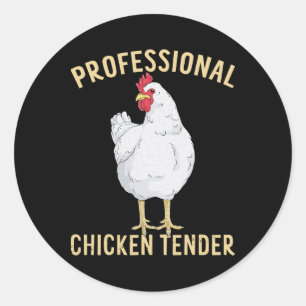 Pegatina Redonda Animales de granja de pollo tierno profesional div