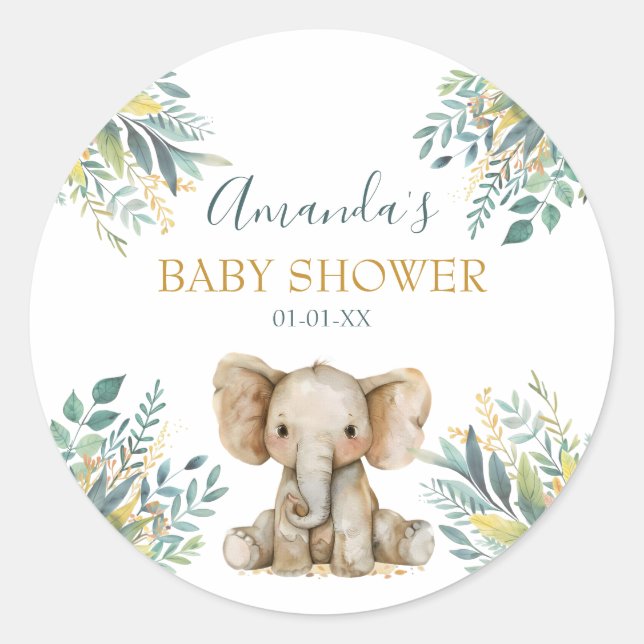 Pegatina Redonda Animales de la jungla salvaje (Anverso)