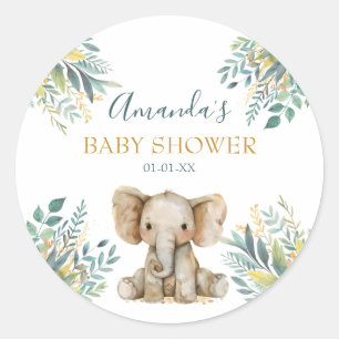 Pegatina Redonda Animales de la jungla salvaje