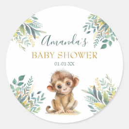 Pegatina Redonda Animales de la jungla salvaje