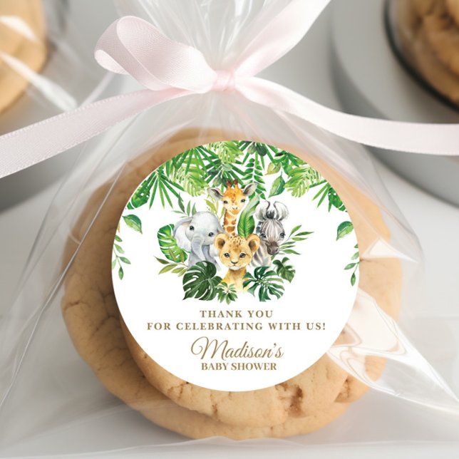 Pegatina Redonda Animales de la jungla Vegetación Safari Greenerati (Subido por el creador)