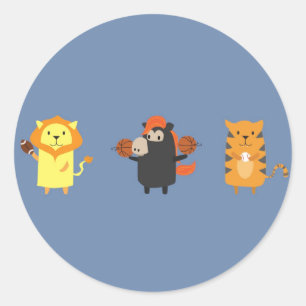 Pegatina Redonda Animales de la mascota de Detroit