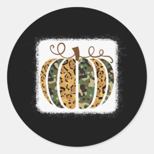 Pegatina Redonda Animales de moda Leopard Camo Pumpkin Imprimir que