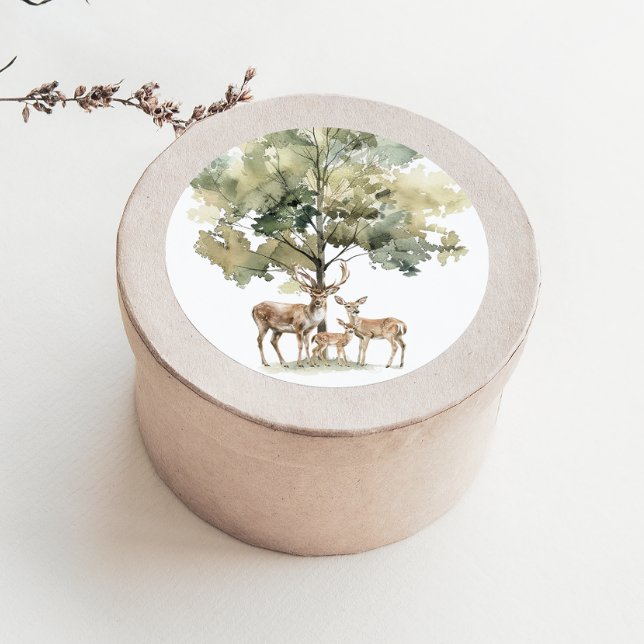 Pegatina Redonda Animales de Woodland | Baby Shower Favor de la fam (Subido por el creador)