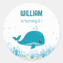 Pegatina Redonda Animales del océano marino