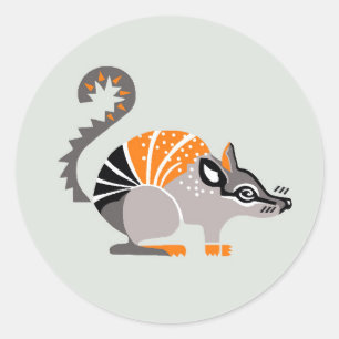 Pegatina Redonda Animales en peligro de extinción -Guay NUMBAT- Nat