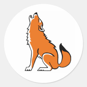 Pegatina Redonda Animales en peligro de extinción - Howling WOLF - 