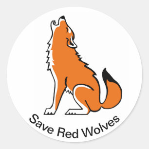 Pegatina Redonda Animales en peligro de extinción - Salvar los WOLV