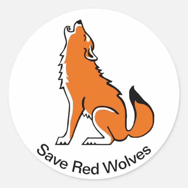 Pegatina Redonda Animales en peligro de extinción - Salvar los WOLV (Anverso)