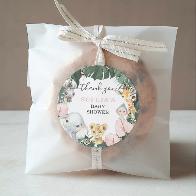 Pegatina Redonda Animales salvajes de Safari Baby Shower favorecen  (Subido por el creador)
