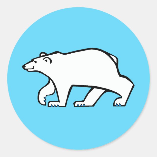 Pegatina Redonda Animales salvajes - OSO POLAR Guay - azul ártico (Anverso)