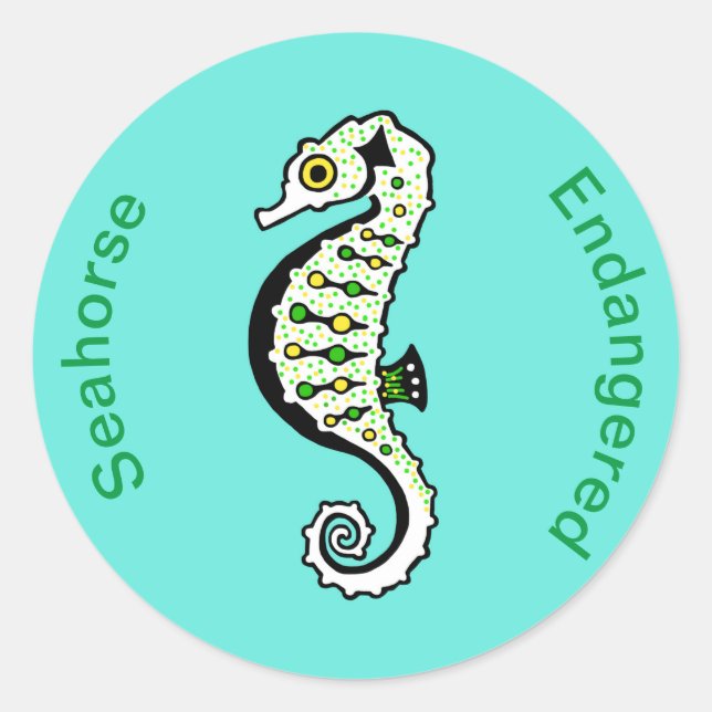 Pegatina Redonda Animales silvestres - Knysna SEAHORSE - Naturaleza (Anverso)