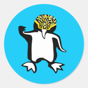 Pegatina Redonda Animales silvestres - Pingüino Cuto - Naturaleza -