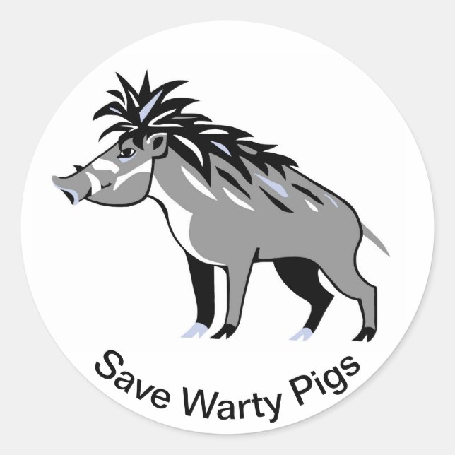 Pegatina Redonda Animales silvestres - Salvar los PIGS de guerra -  (Anverso)