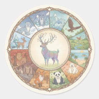 Pegatina Redonda Animals image round coaster sticker