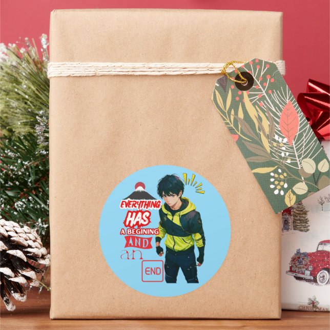 PEGATINA REDONDA ANIME (Vacaciones)