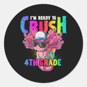 Pegatina Redonda Anime Axolotl Waifu Que Ama A Anime Ramen Y Sketc