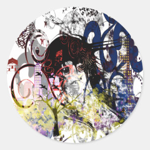 Pegatina Redonda Anime Chicas