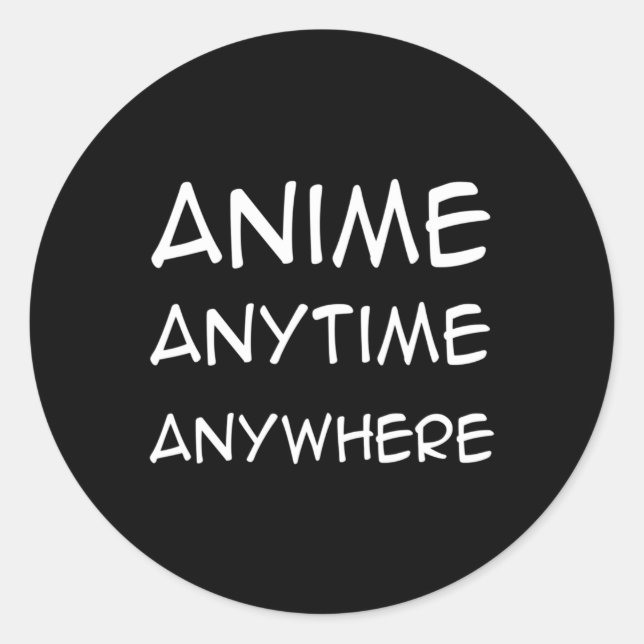 Pegatina Redonda Anime en cualquier momento Divertido Anime Boys Ad (Anverso)