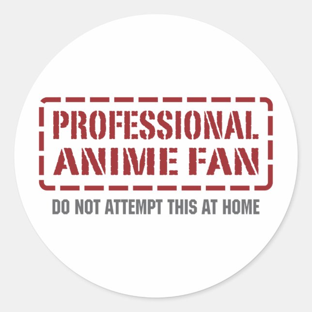 Pegatina Redonda Anime Fan profesional (Anverso)