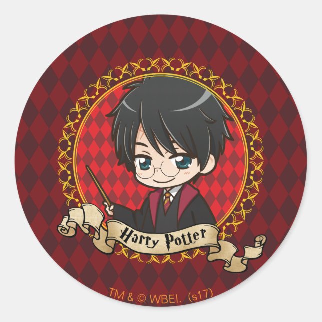 Pegatina Redonda Anime Harry Potter (Anverso)