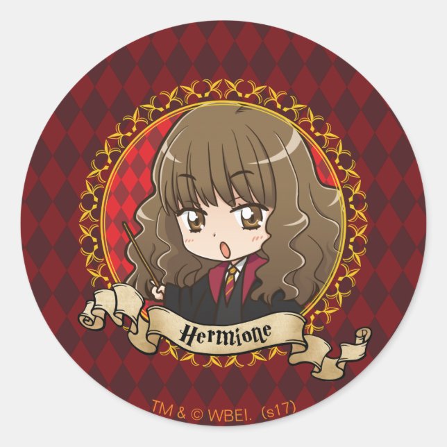 Pegatina Redonda Anime Hermione Granger (Anverso)