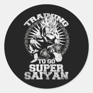 Pegatina Redonda Anime Lover Bodybuilder Funny Workout Fitness Gym