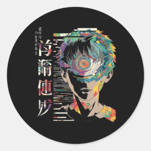 Pegatina Redonda Anime Manga Motif Mandala Anime 1